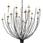 Meyda Lighting Sycamore 54" 22-Light Flat Black Pendant Light With Amber Faux Candlelight