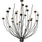 Meyda Lighting Sycamore 54" 22-Light Flat Black Pendant Light With Amber Faux Candlelight