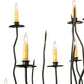 Meyda Lighting Sycamore 54" 22-Light Flat Black Pendant Light With Amber Faux Candlelight