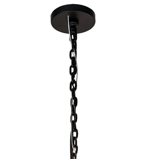 Meyda Lighting Sycamore 54" 22-Light Flat Black Pendant Light With Amber Faux Candlelight