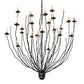Meyda Lighting Sycamore 54" 22-Light Flat Black Pendant Light With Amber Faux Candlelight