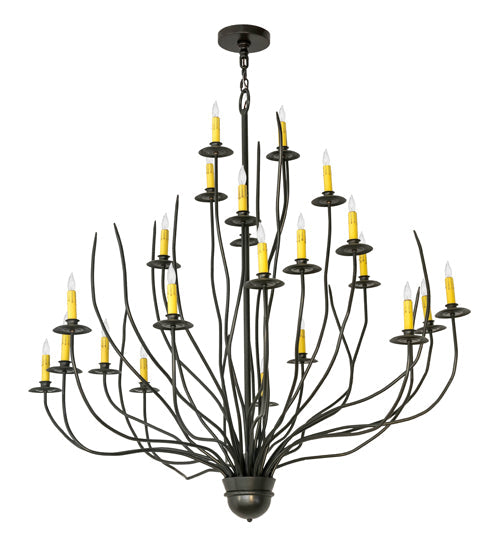 Meyda Lighting Sycamore 54" 22-Light Timeless Bronze Chandelier With Amber Faux Candlelight