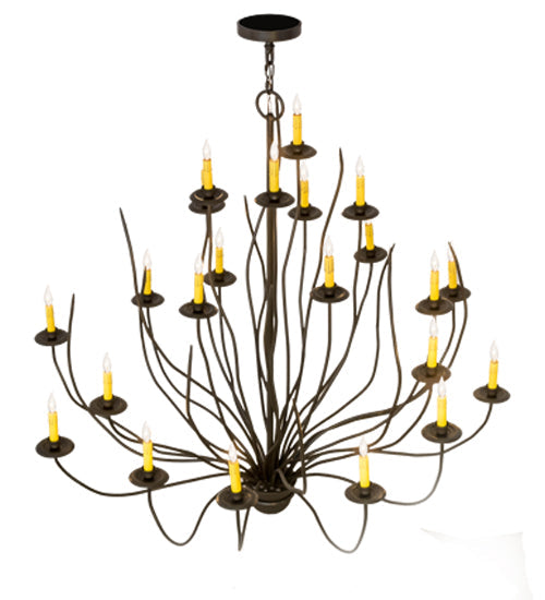 Meyda Lighting Sycamore 54" 22-Light Timeless Bronze Chandelier With Amber Faux Candlelight