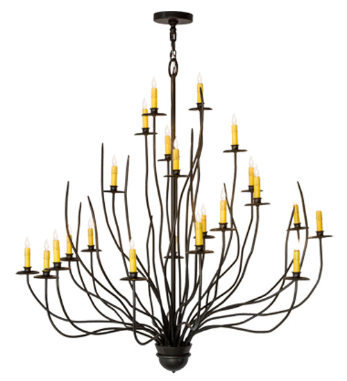 Meyda Lighting Sycamore 54" 22-Light Timeless Bronze Chandelier With Amber Faux Candlelight