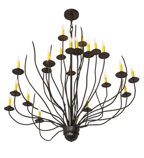 Meyda Lighting Sycamore 54" 22-Light Timeless Bronze Chandelier With Amber Faux Candlelight