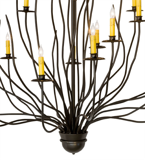 Meyda Lighting Sycamore 54" 22-Light Timeless Bronze Chandelier With Amber Faux Candlelight