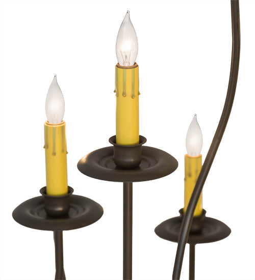 Meyda Lighting Sycamore 54" 22-Light Timeless Bronze Chandelier With Amber Faux Candlelight