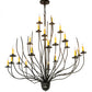 Meyda Lighting Sycamore 54" 22-Light Timeless Bronze Chandelier With Amber Faux Candlelight