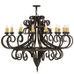 Meyda Lighting Symen 60" 16-Light Coffee Bean Chandelier With Ivory Faux Candlelight
