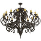 Meyda Lighting Symen 60" 16-Light Coffee Bean Chandelier With Ivory Faux Candlelight