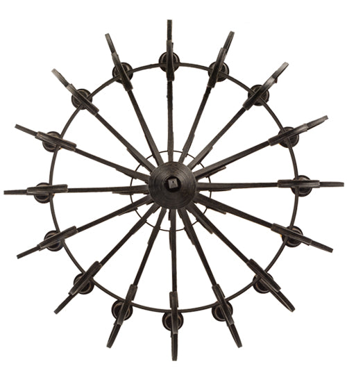 Meyda Lighting Symen 60" 16-Light Coffee Bean Chandelier With Ivory Faux Candlelight