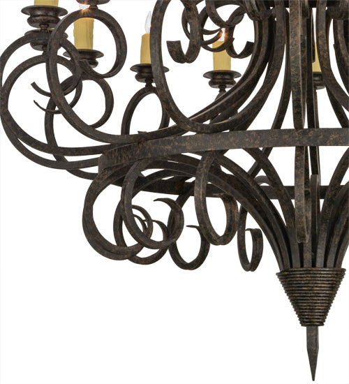 Meyda Lighting Symen 60" 16-Light Coffee Bean Chandelier With Ivory Faux Candlelight