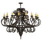 Meyda Lighting Symen 60" 16-Light Coffee Bean Chandelier With Ivory Faux Candlelight