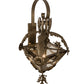 Meyda Lighting Symone 15" 4-Light Brown Metallic Wall Sconce With Clear Shade Glass