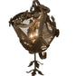 Meyda Lighting Symone 15" 4-Light Brown Metallic Wall Sconce With Clear Shade Glass