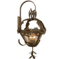 Meyda Lighting Symone 15" 4-Light Brown Metallic Wall Sconce With Clear Shade Glass