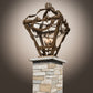 Meyda Lighting Symone 28"Sq 4-Light Brown Metallic Outdoor Pier Mount Light With Clear Shade Glass