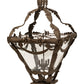 Meyda Lighting Symone 28"Sq 4-Light Brown Metallic Outdoor Pier Mount Light With Clear Shade Glass
