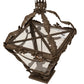 Meyda Lighting Symone 28"Sq 4-Light Brown Metallic Outdoor Pier Mount Light With Clear Shade Glass