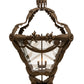 Meyda Lighting Symone 28"Sq 4-Light Brown Metallic Outdoor Pier Mount Light With Clear Shade Glass
