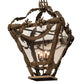 Meyda Lighting Symone 28"Sq 4-Light Brown Metallic Outdoor Pier Mount Light With Clear Shade Glass