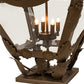 Meyda Lighting Symone 28"Sq 4-Light Brown Metallic Outdoor Pier Mount Light With Clear Shade Glass