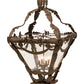 Meyda Lighting Symone 28"Sq 4-Light Brown Metallic Outdoor Pier Mount Light With Clear Shade Glass