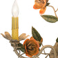Meyda Lighting Symphony 17" 2-Light Gold Rose Basket Wall Sconce With Ivory Faux Candlelight