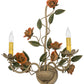Meyda Lighting Symphony 17" 2-Light Gold Rose Basket Wall Sconce With Ivory Faux Candlelight