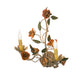 Meyda Lighting Symphony 17" 2-Light Gold Rose Basket Wall Sconce With Ivory Faux Candlelight
