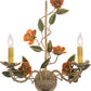 Meyda Lighting Symphony 17" 2-Light Gold Rose Basket Wall Sconce With Ivory Faux Candlelight