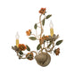 Meyda Lighting Symphony 17" 2-Light Gold Rose Basket Wall Sconce With Ivory Faux Candlelight