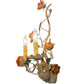 Meyda Lighting Symphony 17" 2-Light Gold Rose Basket Wall Sconce With Ivory Faux Candlelight