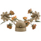 Meyda Lighting Symphony 17" 2-Light Gold Rose Basket Wall Sconce With Ivory Faux Candlelight