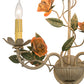 Meyda Lighting Symphony 17" 2-Light Gold Rose Basket Wall Sconce With Ivory Faux Candlelight