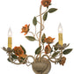 Meyda Lighting Symphony 17" 2-Light Gold Rose Basket Wall Sconce With Ivory Faux Candlelight