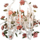 Meyda Lighting Symphony 48" 12-Light White Rose Basket Chandelier With White Faux Candlelight