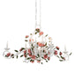Meyda Lighting Symphony 48" 12-Light White Rose Basket Chandelier With White Faux Candlelight
