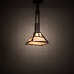Meyda Lighting "T Mission" 10"Sq Mahogany Bronze Pendant Light With Creme Carrare Idaight Shade Glass