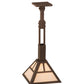 Meyda Lighting "T Mission" 10"Sq Mahogany Bronze Pendant Light With Creme Carrare Idaight Shade Glass