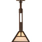 Meyda Lighting "T Mission" 10"Sq Mahogany Bronze Pendant Light With Creme Carrare Idaight Shade Glass
