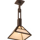 Meyda Lighting "T Mission" 10"Sq Mahogany Bronze Pendant Light With Creme Carrare Idaight Shade Glass