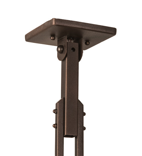 Meyda Lighting "T Mission" 10"Sq Mahogany Bronze Pendant Light With Creme Carrare Idaight Shade Glass