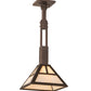 Meyda Lighting "T Mission" 10"Sq Mahogany Bronze Pendant Light With Creme Carrare Idaight Shade Glass