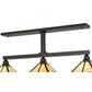 Meyda Lighting T Mission 13" 3-Light Craftsman Brown Island Pendant With Rootbeer & Beige Iridescent Shade Glass