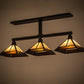 Meyda Lighting T Mission 13" 3-Light Craftsman Brown Island Pendant With Rootbeer & Beige Iridescent Shade Glass