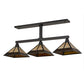 Meyda Lighting T Mission 13" 3-Light Craftsman Brown Island Pendant With Rootbeer & Beige Iridescent Shade Glass