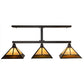 Meyda Lighting T Mission 13" 3-Light Craftsman Brown Island Pendant With Rootbeer & Beige Iridescent Shade Glass