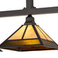 Meyda Lighting T Mission 13" 3-Light Craftsman Brown Island Pendant With Rootbeer & Beige Iridescent Shade Glass