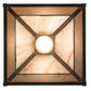 Meyda Lighting "T Mission" 13" Chemical Antique Brass Pendant Light With Amber & Beige Shade Glass